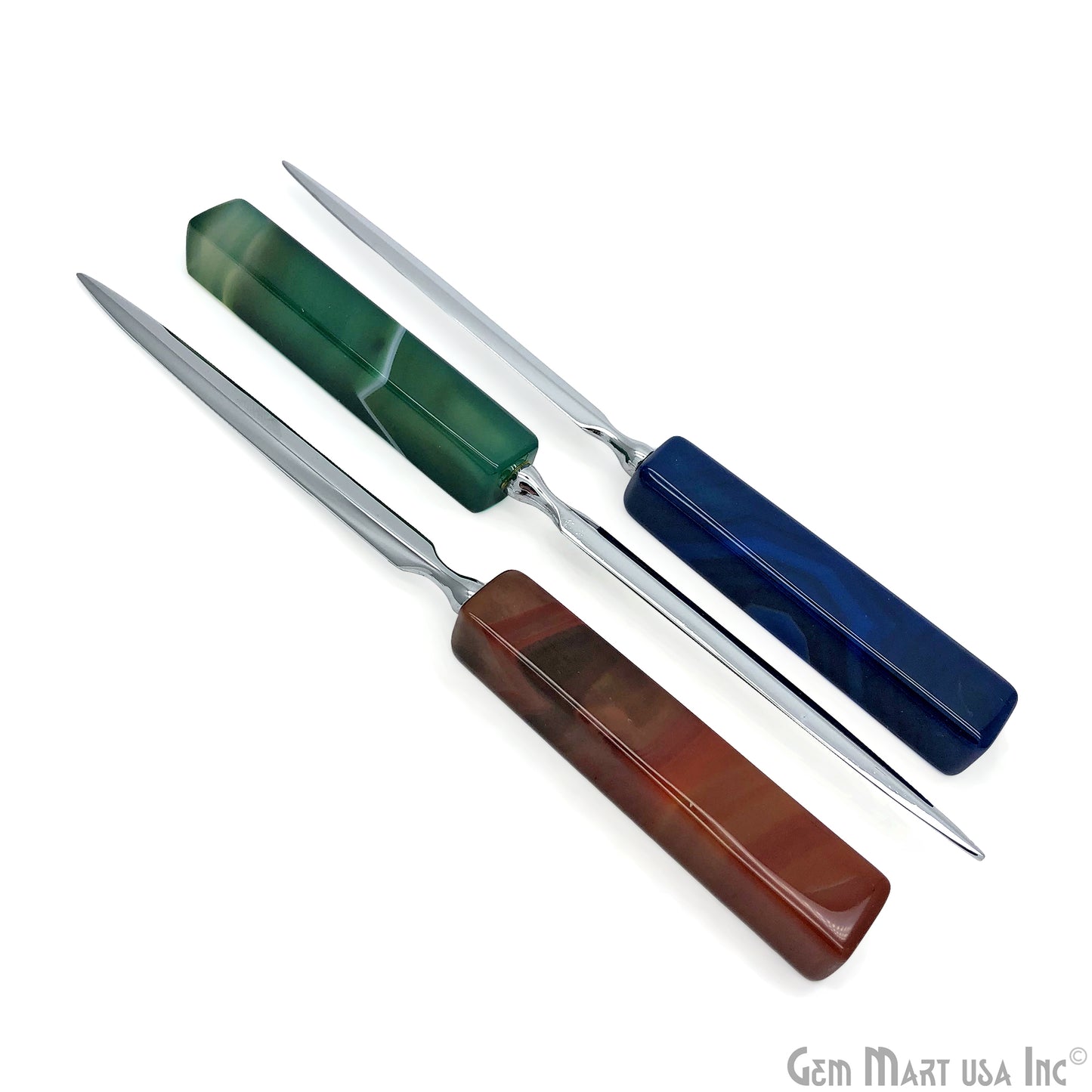 Letter Mail Opener in Natural Colors of Agate , Paper Cutter, Envelope Slitter, Craft Knife