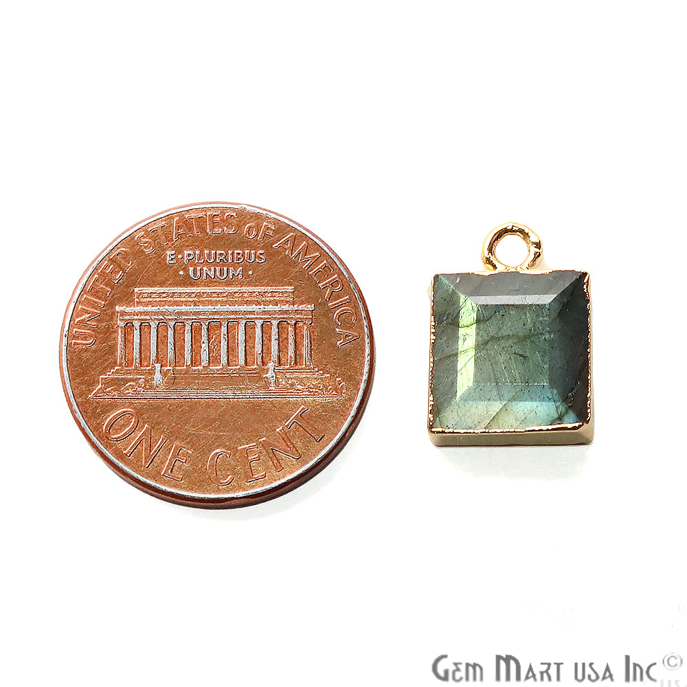 Gold Electroplated Bail 13x10mm Rectangle Shape Gemstone Connector - GemMartUSA