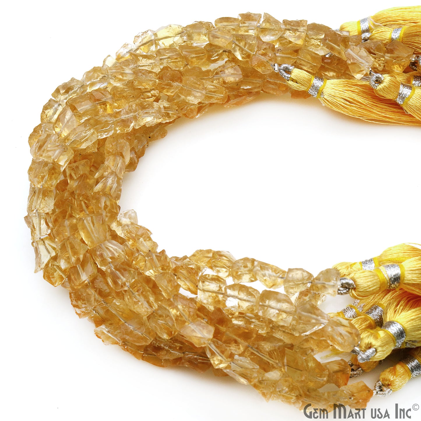 Citrine Rough Beads, 8 Inch Gemstone Strands, Drilled Strung Briolette Beads, Free Form, 7x5mm