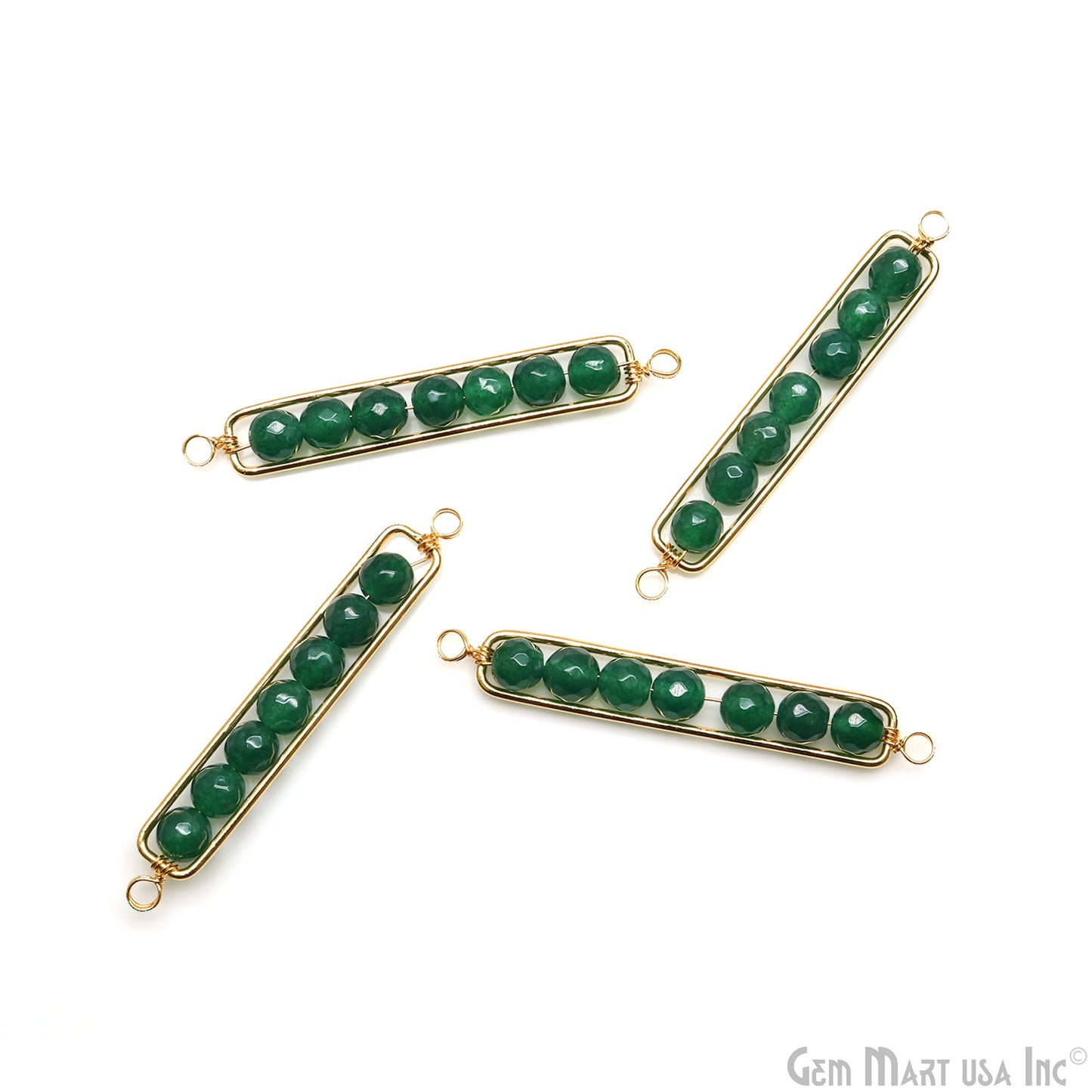 Rectangle 47x8mm Wire Wrapped Gold Plated Statement Pendant Connector