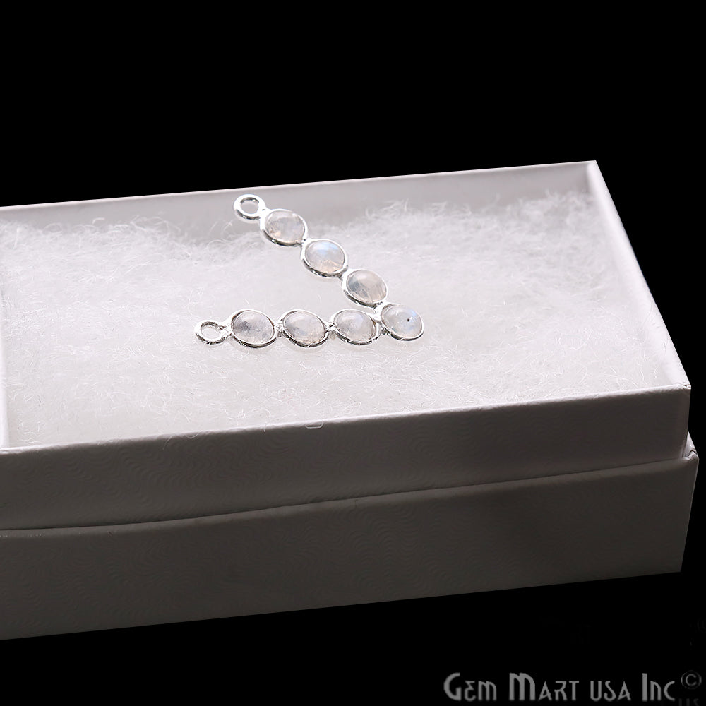 DIY Rainbow Moonstone 22x21mm Silver Plated Chandelier Finding Component - GemMartUSA