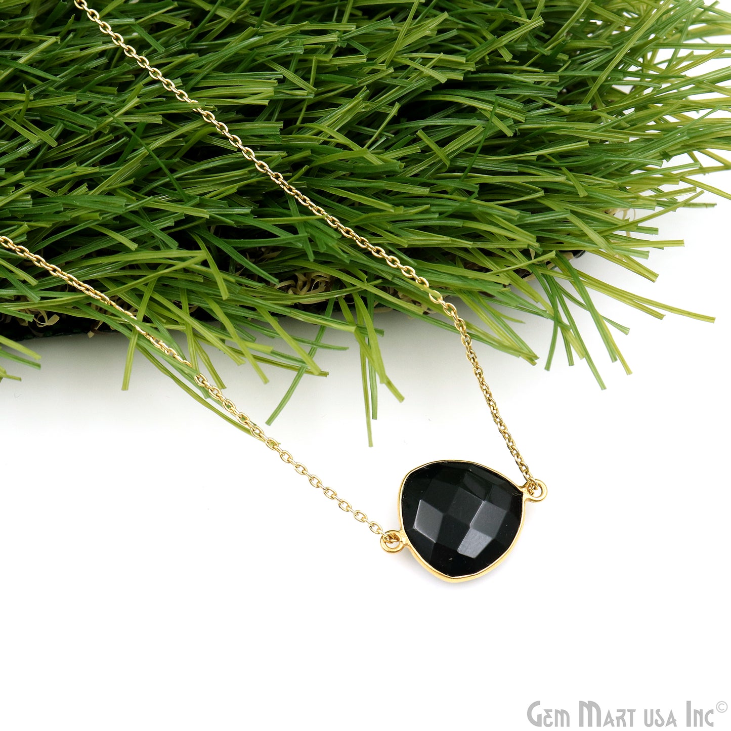 Trillion 16mm Double Bail Gold Bezel Gemstone Connector