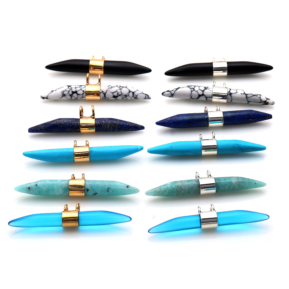 gemstone connector beads, gemstone connector pendant