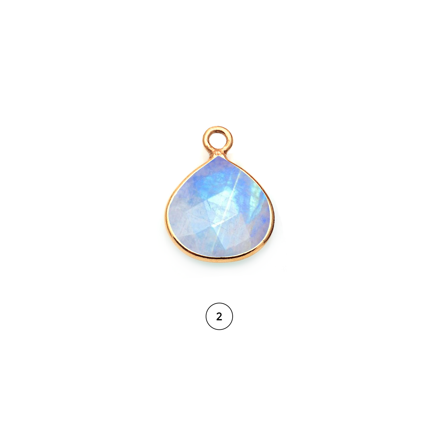 Heart 12mm Single Point Bail Gold Bezel Gemstone Connector