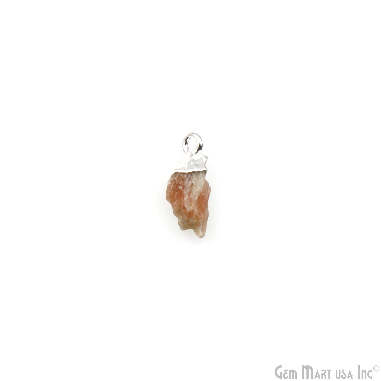 Sunstone Organic Single Bail Silver Electroplated Gemstone Connector