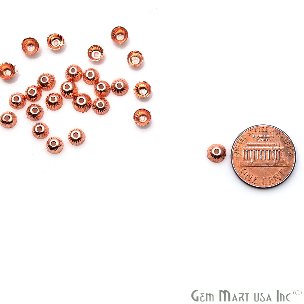 10pc Lot Bead Finding 5mm Semi Round Ball Jewelry Making Charm (Pick Your Plating) - GemMartUSA