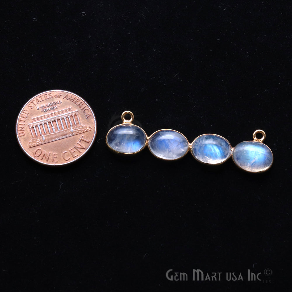 DIY Rainbow Moonstone 40x11mm Gold Plated Chandelier Finding Component - GemMartUSA