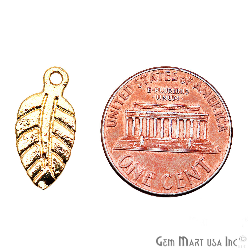 5 Pc Lot Leaf Finding, Gold Finding, Filigree Findings, Jewelry Findings, 18x8mm (GP-50064) - GemMartUSA