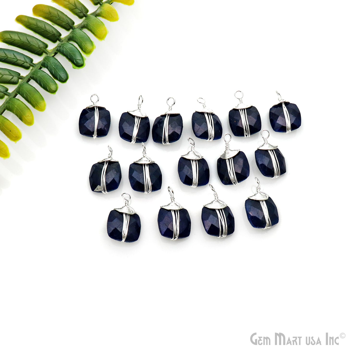 Gemstone 19x12mm Silver Wire Wrapped Bail Gemstone Connector