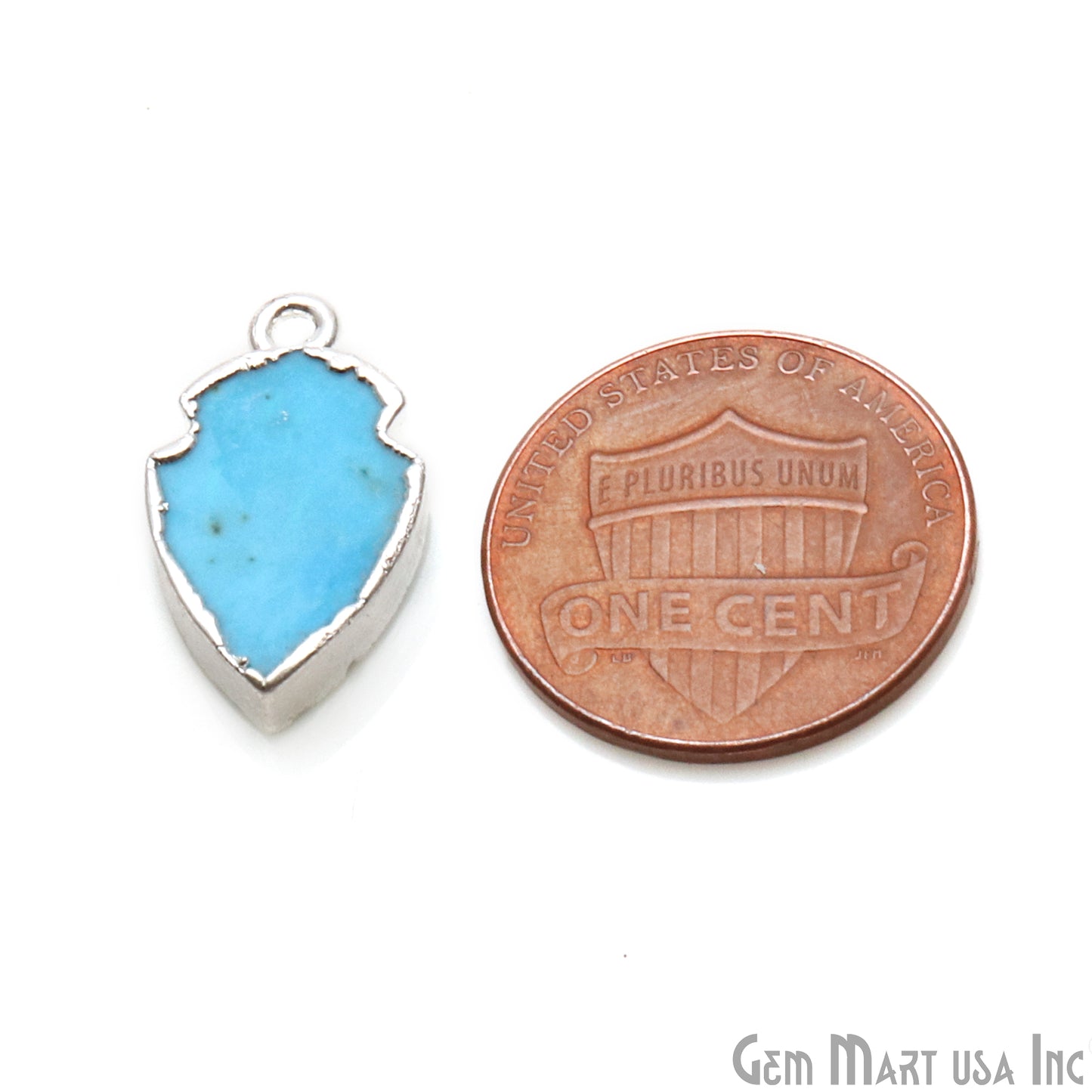 Arrow Heads 20x11mm Bezel Electroplated Shape Connector (Pic Stone) - GemMartUSA