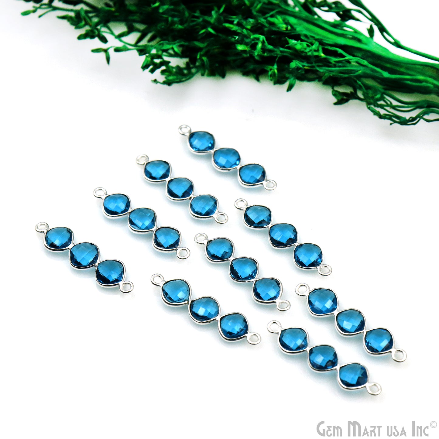 DIY Gemstone 29x7mm Silver Plated Finding Component