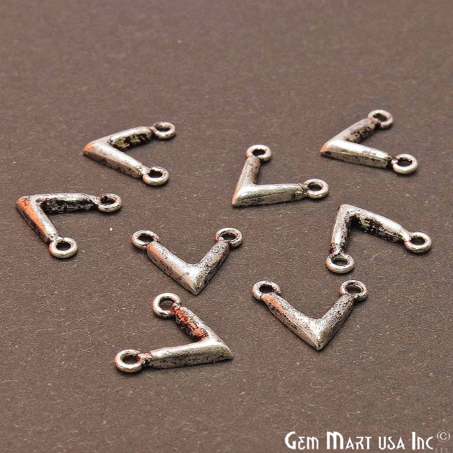 5pc Lot V Shape Finding 13x11mm Chandelier Jewelry Charm (Pick Plating) - GemMartUSA