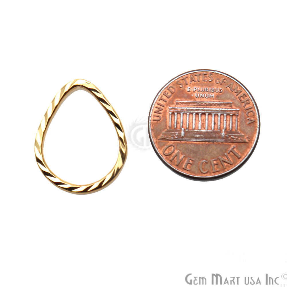 Gold Plated Pears Finding, Filigree Findings,Bracelets Pears Charm (Pick Size) - GemMartUSA