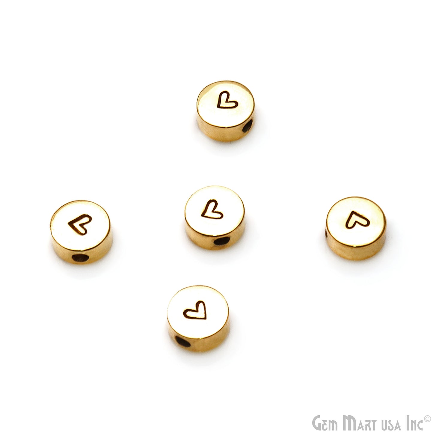 Minimalist Heart Engraved 8mm Round Necklace Charm