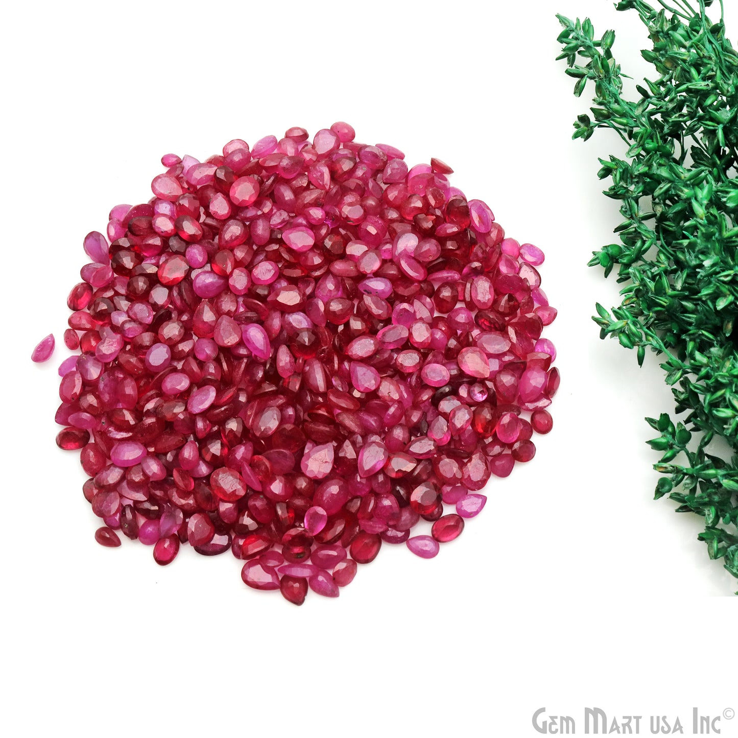 Ruby Wholesale Gemstones, 100% Natural Precious Gems, Pink Faceted Loose Gems, 4-7mm, Oval and Pear, 50 Carats