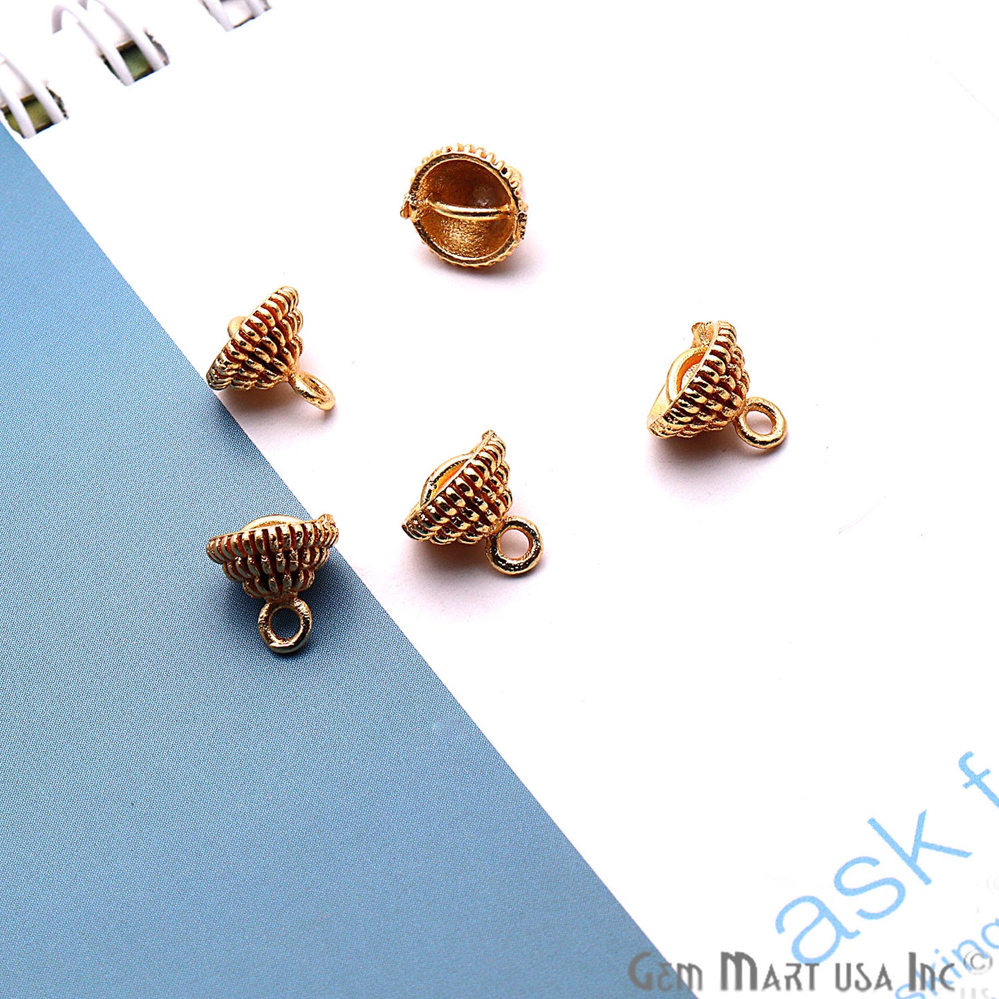 5pc Lot Gold Plated Handmade Ethnic Jewelry Charms - GemMartUSA