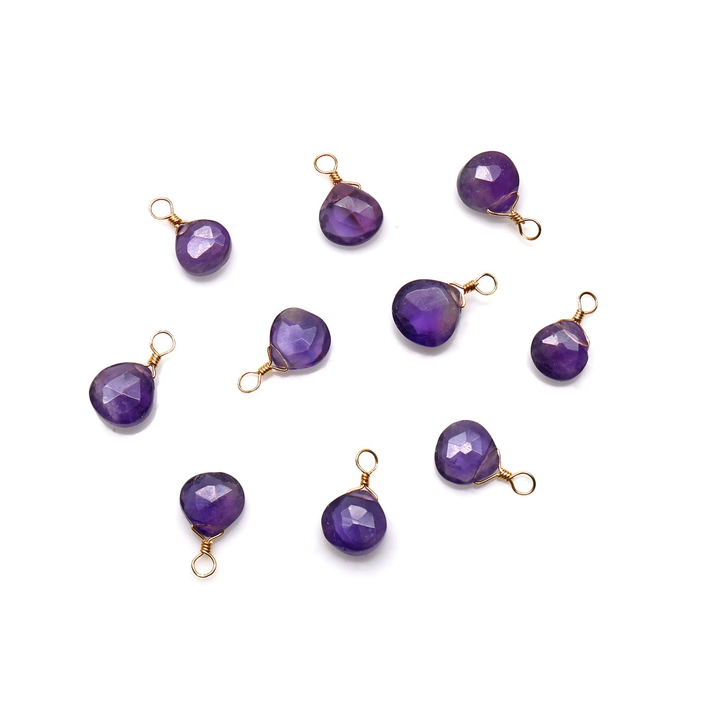 Trillion 8mm Gold Plated Wire Wrapped Gemstone Connector (Pick Stone) - GemMartUSA