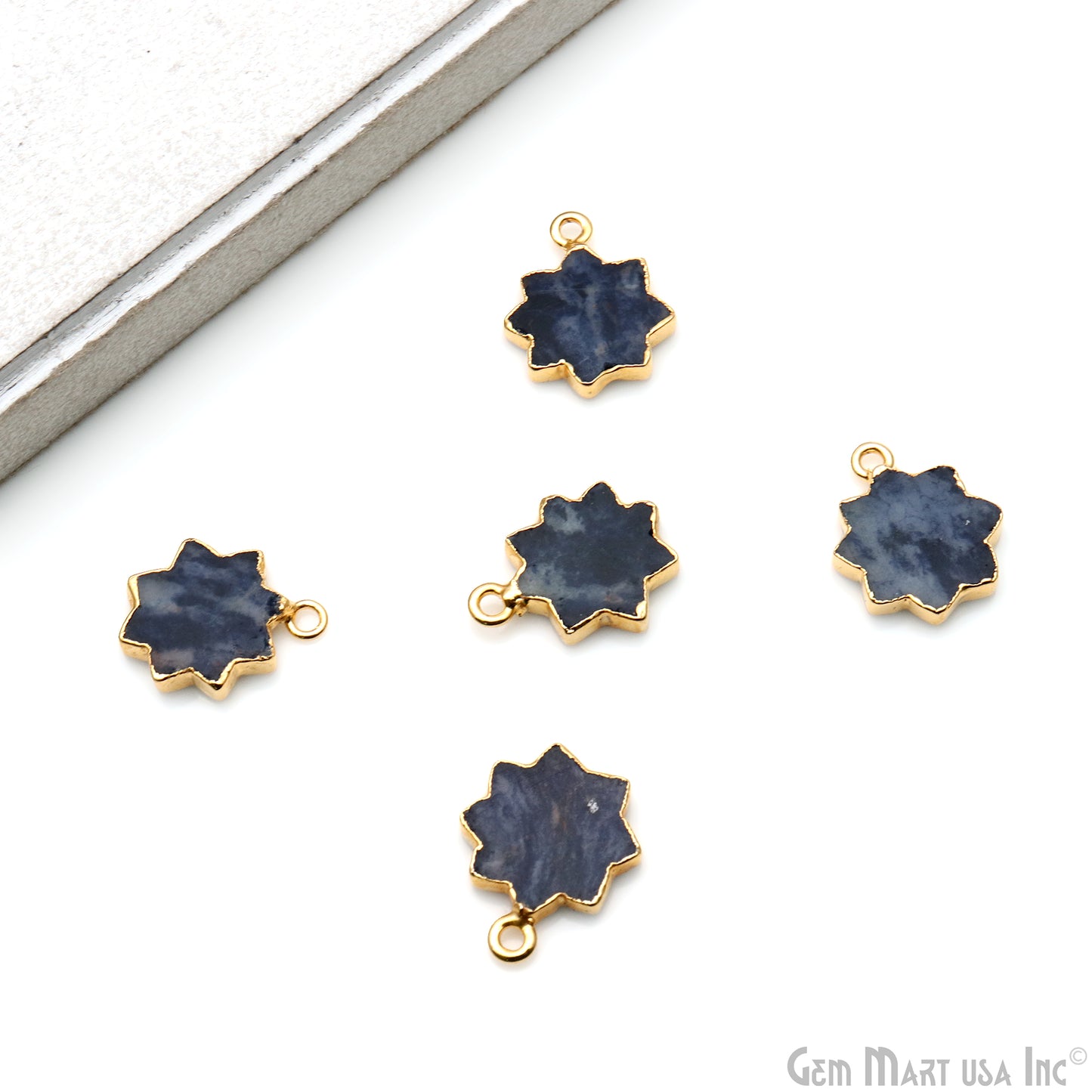 Star Shape Gemstone Charm 19x15mm Shape Gold Electroplated Pendant Connector