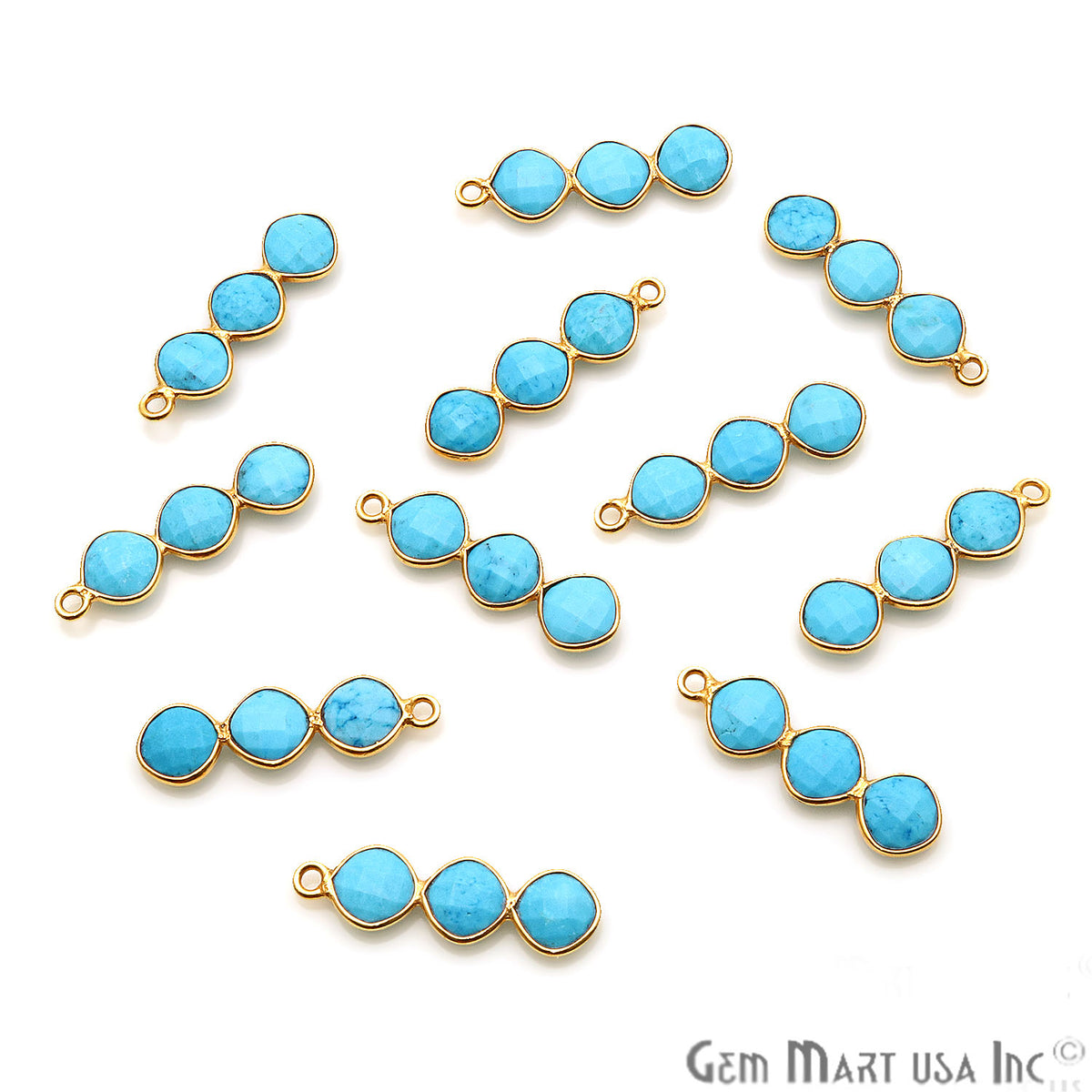 DIY Gemstone 25x6mm Gold Plated Chandelier Finding Component (Pick Your Gemstone) - GemMartUSA