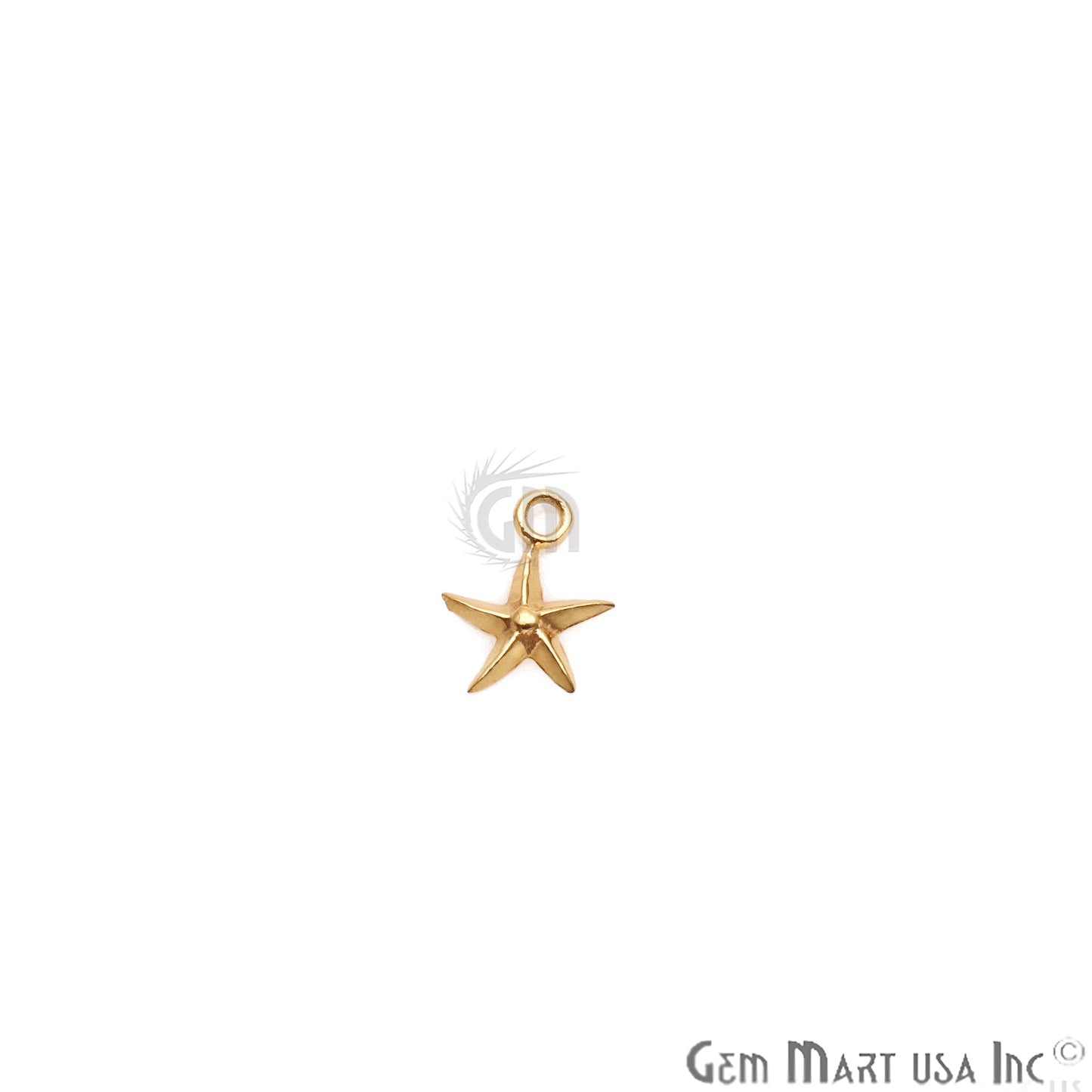 Star Shape 9x8mm Gold Plated Finding Charm, DIY Jewelry - GemMartUSA
