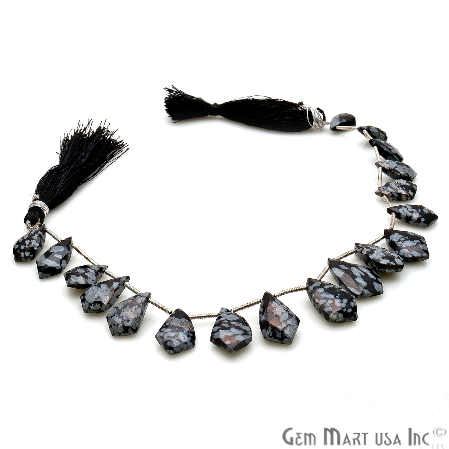 Black Obsidian Free Form 18x11mm Crafting Beads Gemstone Strands 8INCH - GemMartUSA