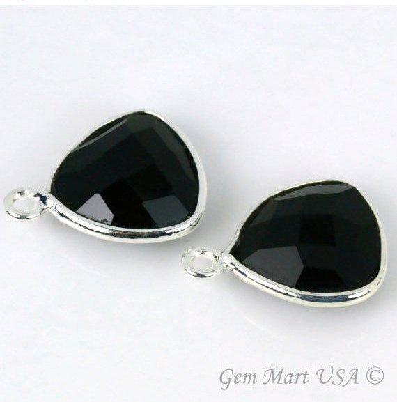 Clearance Sale Trillion 12mm Single Bail Silver Bezel Gemstone Connector