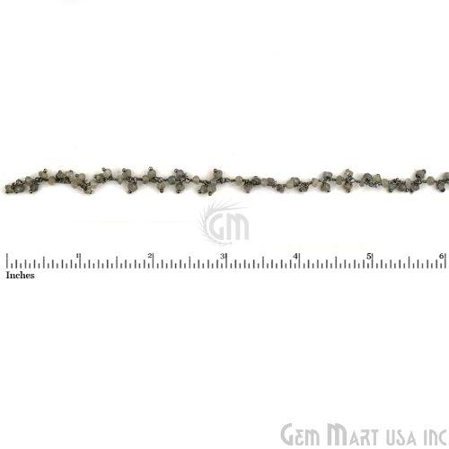 Labradorite Faceted Beads Oxidized Wire Wrapped Cluster Rosary Chain (764154773551)