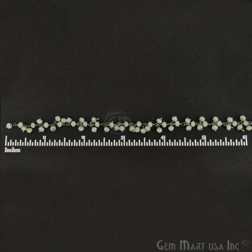 Prehnite Faceted Beads Oxidized Wire Wrapped Cluster Rosary Chain (764155789359)