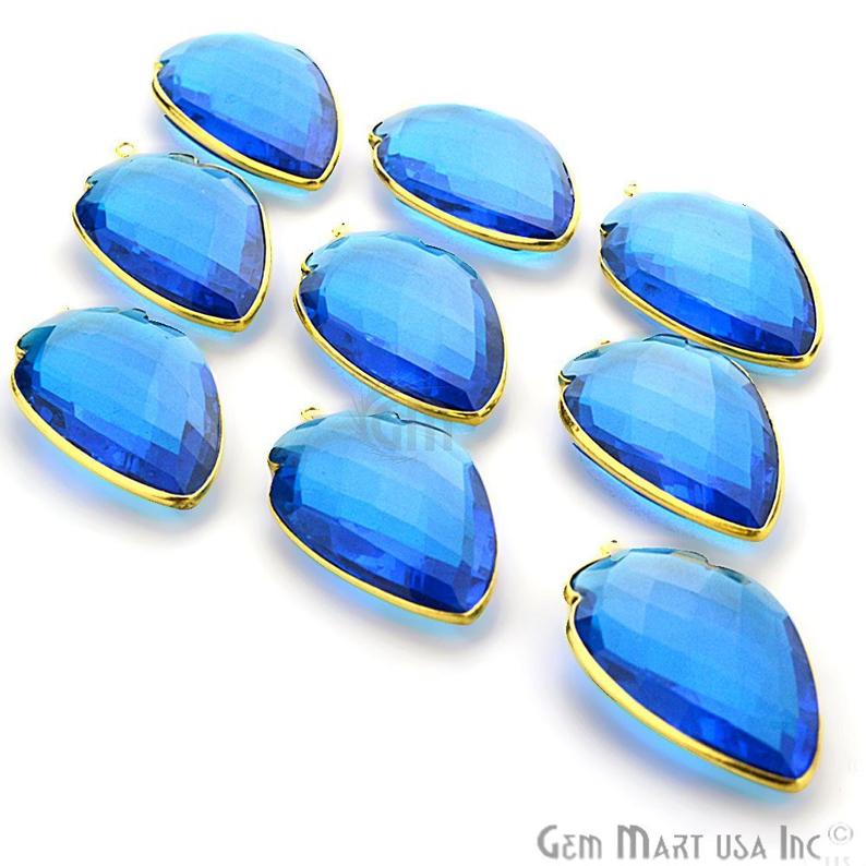 Clearance Sale Arrow Head Shape 21x40mm Gemstone Single Bail Gold Bezel Connector