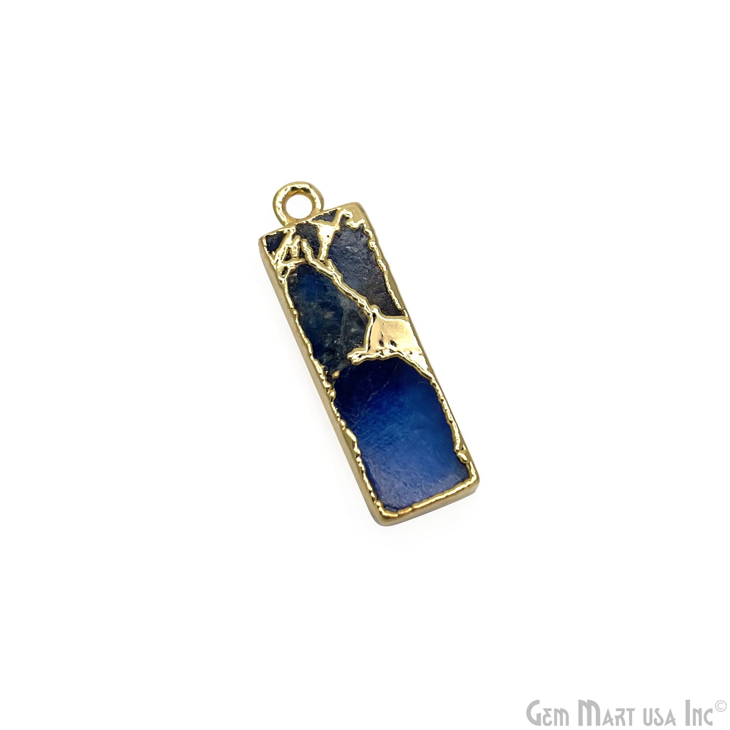 Mohave Turquoise Rectangle 25x8mm Gold Electroplated Single Bail Connector