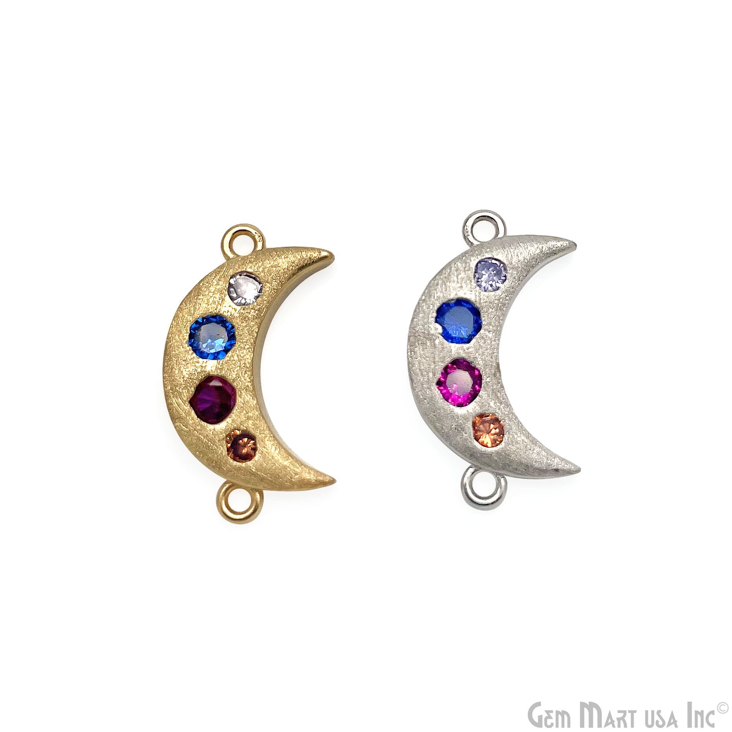 DIY Gemstone Moon Shape Finding Pendant Connector