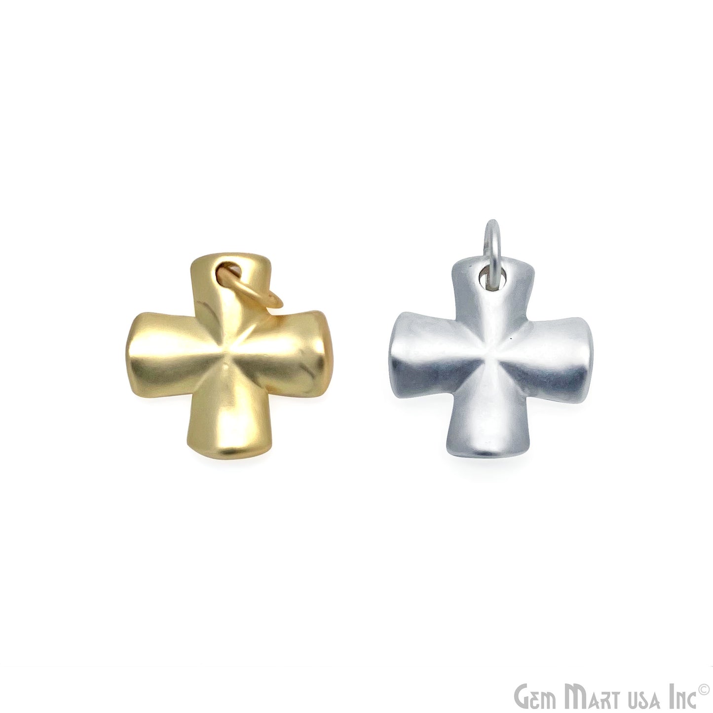 Plus Symbol Charm Matte Finish Single Bail Pendant Charm