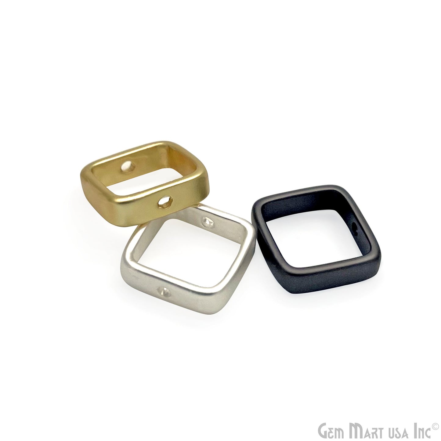 Square Frame Charms, Connector Charms, Closed Ring, Square Pendant, Square Connector, Ring Connectors