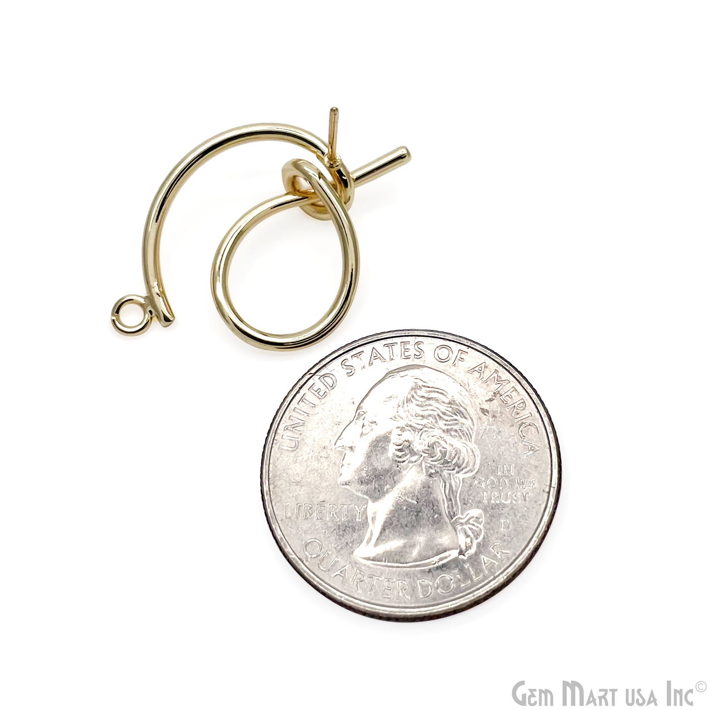 DIY knot Wire Gold Plated 29x19mm Minimalist Stud Earrings