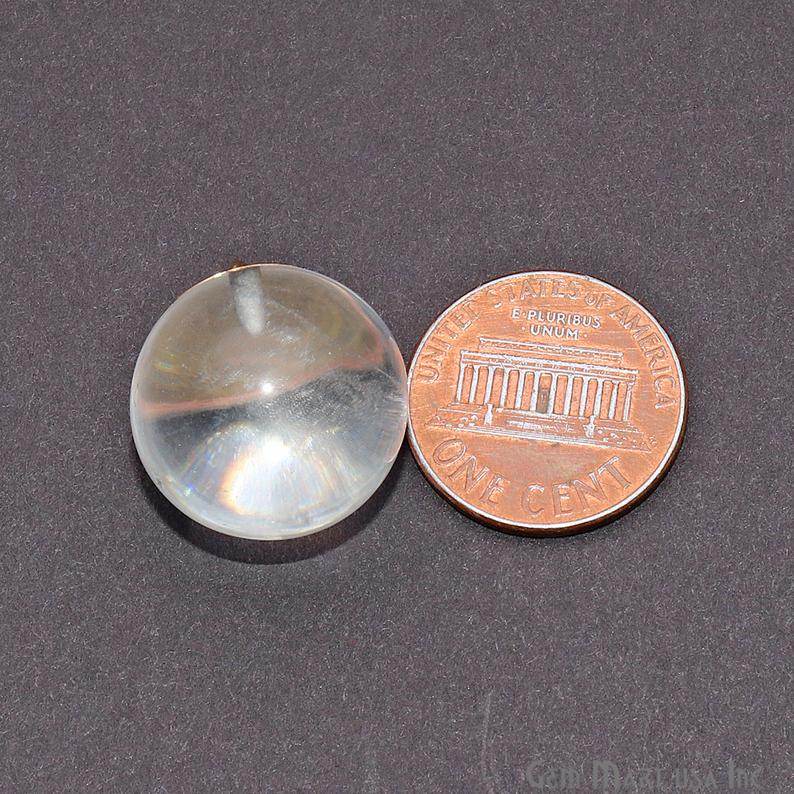 Crystal Ball Charm 22x18mm Gold Electroplated Connector - GemMartUSA