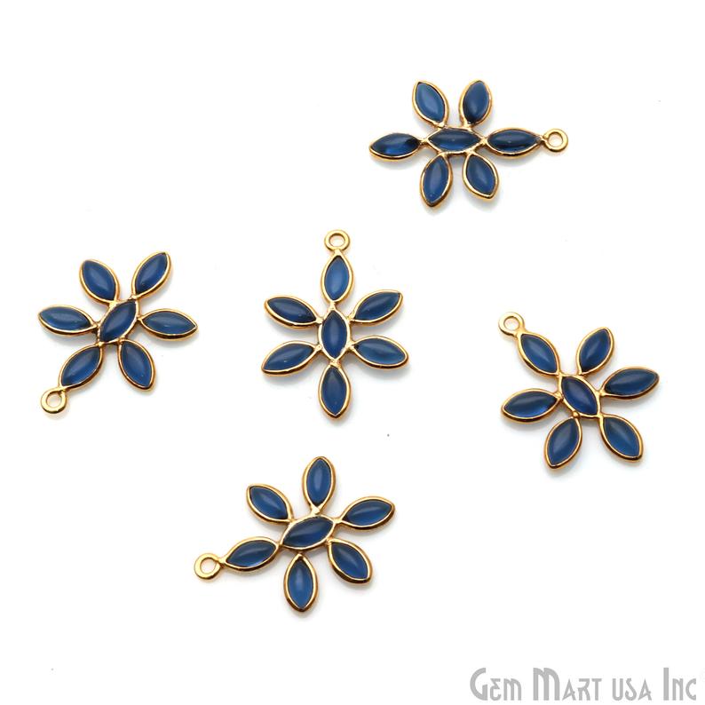 Handcrafted Iolite 23x17mm Gemstone Component Connector - GemMartUSA