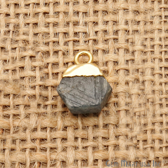 Iolite Gold Electroplated Single Bail Gemstone Connector