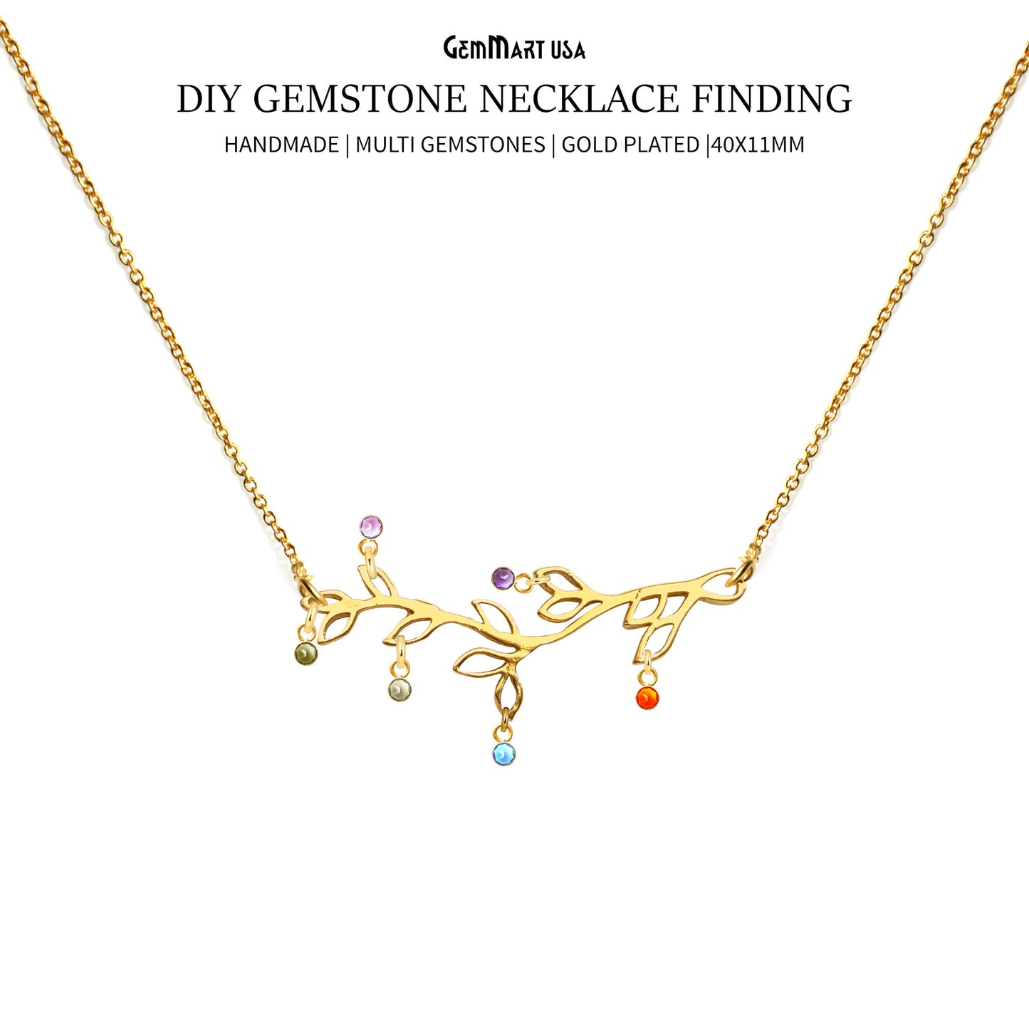 Multi Stone Drop Leaf Chandelier Earring Connector 1Pair