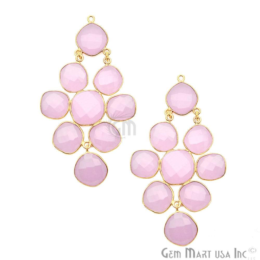 DIY 71x39mm Gemstone Bezel Earring Connector Component (1pc) (763015692335)