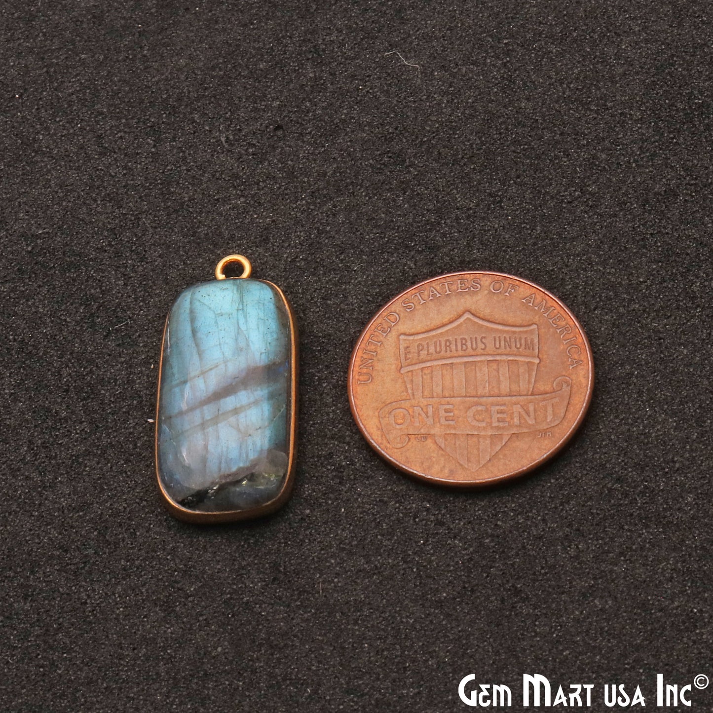 Flashy Labradorite Cabochon 20x10mm Octagon Connector - GemMartUSA