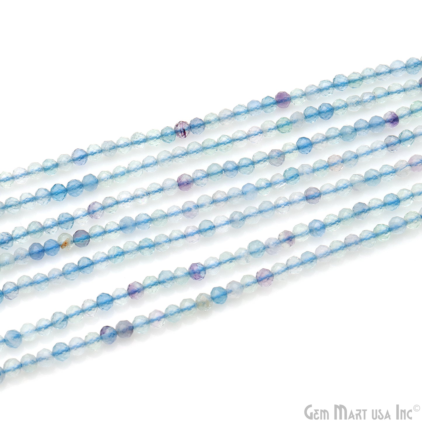 Fluorite Rondelle Beads, 12-13 Inch Gemstone Strands, Drilled Strung Nugget Beads, Faceted Round, 3mm