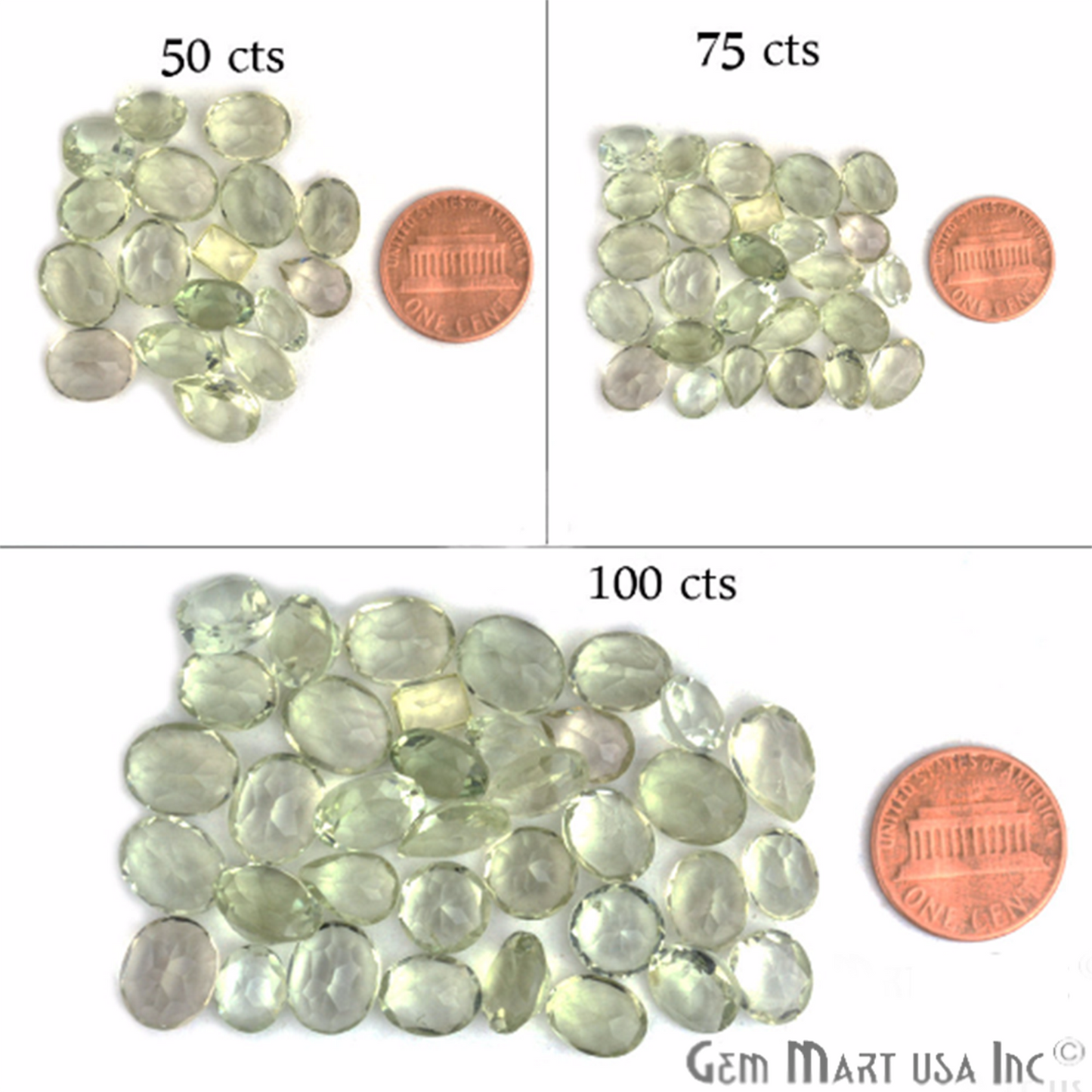 50 Carat Green Amethyst Mix Shape Wholesale Loose Gemstones - GemMartUSA