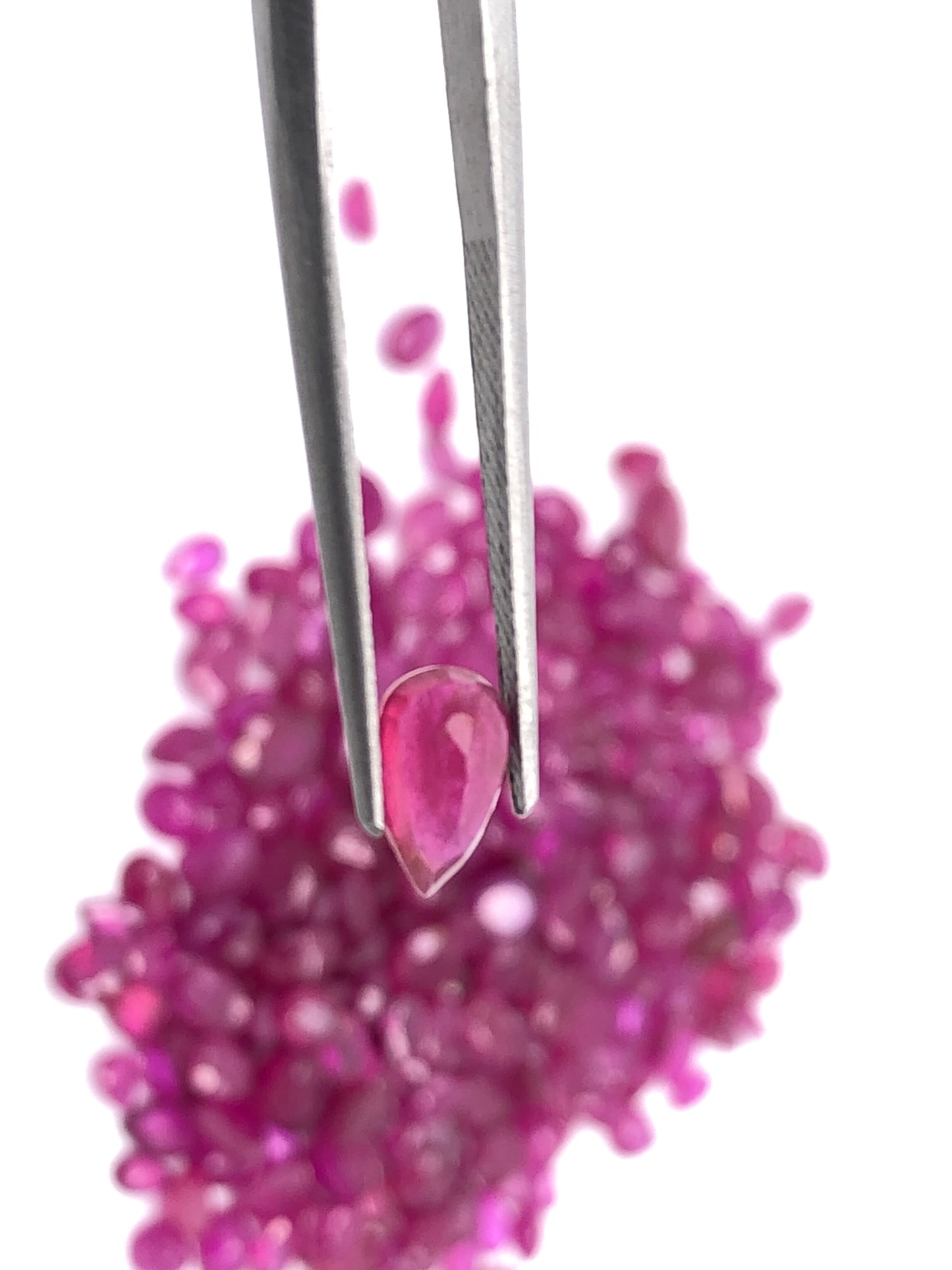 Ruby Wholesale Gemstones, 100% Natural Precious Gems, Pink Faceted Loose Gems, 5-8mm, Oval and Pear, 5 Carats