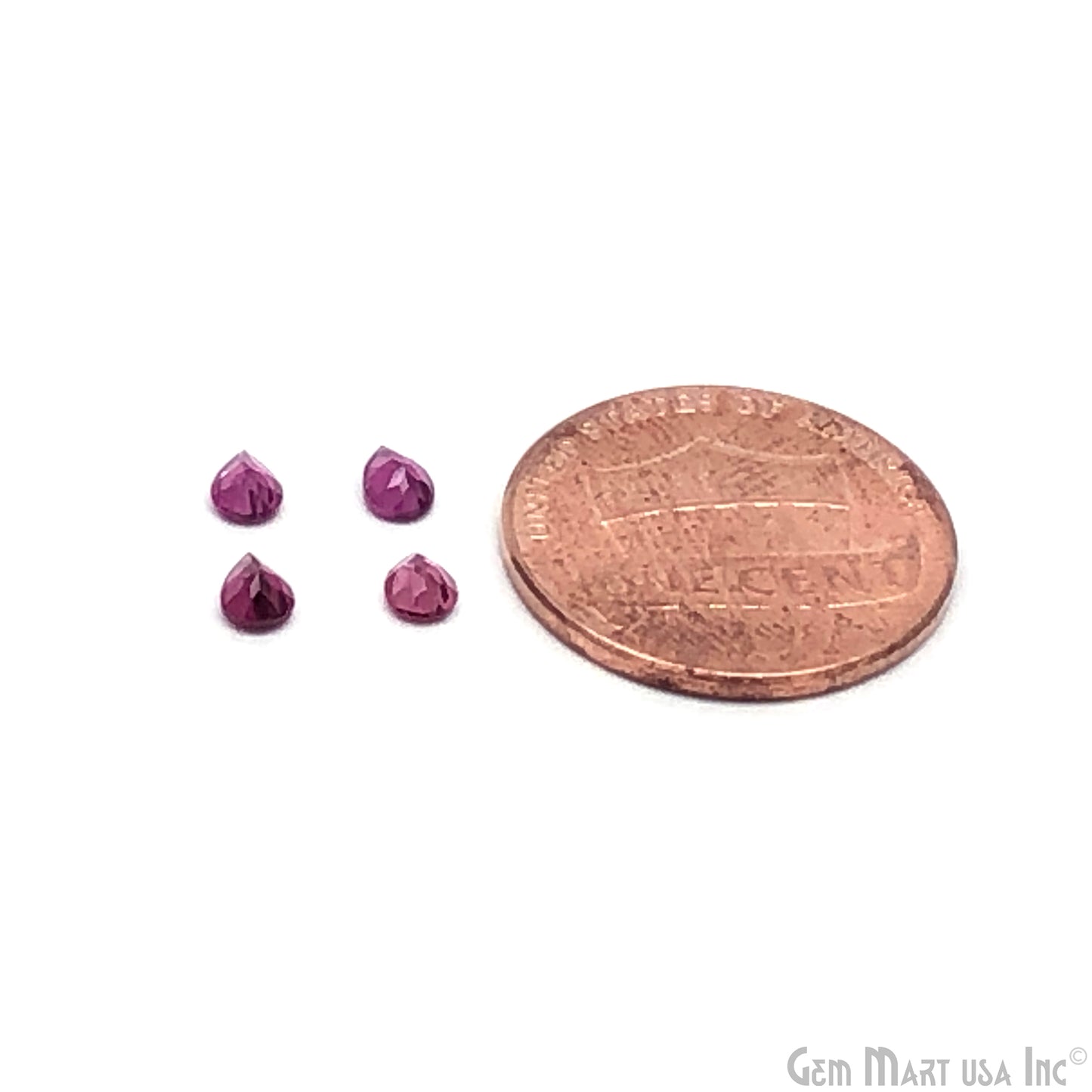 Rhodolite Wholesale Gemstones, 100% Natural Semi-Precious Gems, Red Faceted Loose Gems, 3x4mm, Pear, 10 Carats