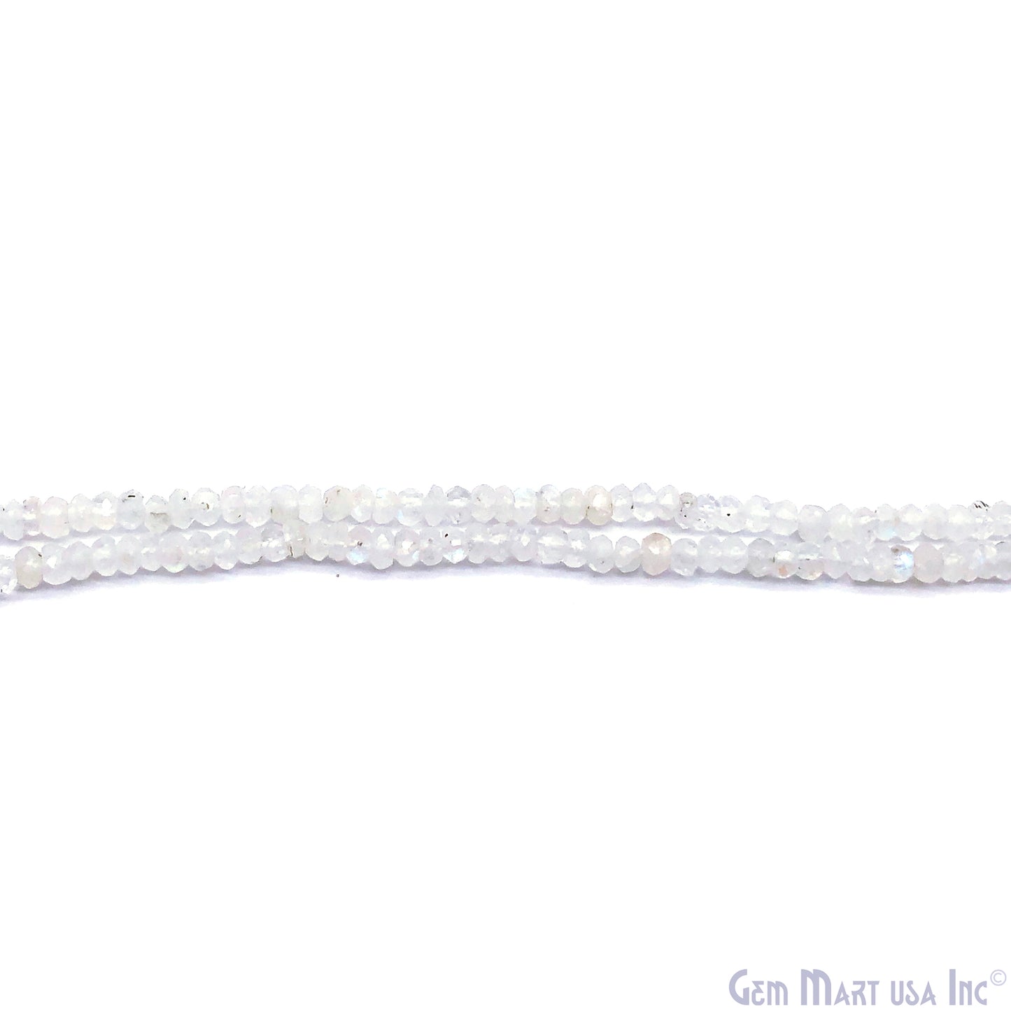 Rainbow Moonstone Rondelle Beads, 12-13 Inch Gemstone Strands, Drilled Strung Nugget Beads, Faceted Round, 3mm