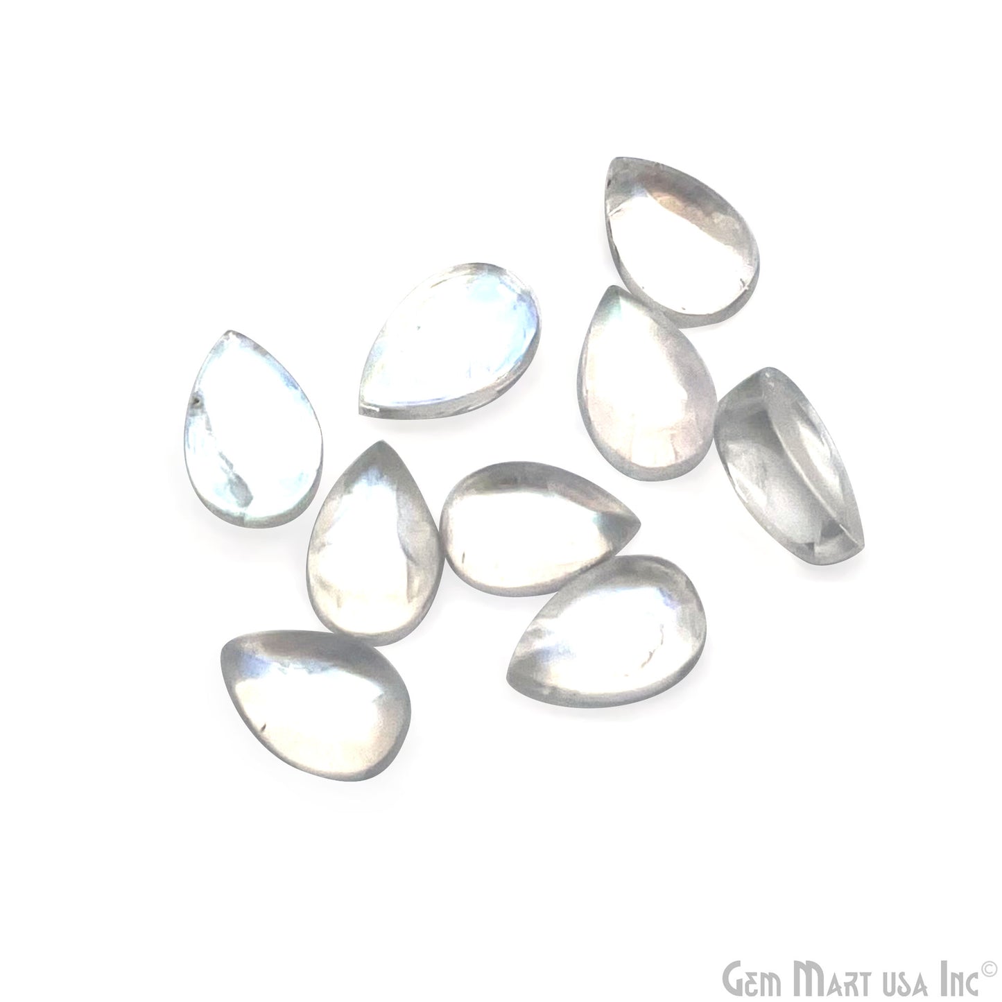 Rainbow Moonstone Wholesale Gemstones, 100% Natural Semi-Precious Gems, Rainbow Faceted Loose Gems, 4x6mm, Pear, 10PC