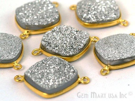 druzy connector beads, druzy connector