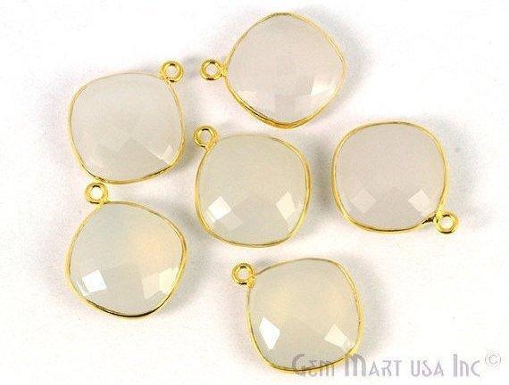 Clearance Sale Cushion 16mm Single Bail Gold Bezel Gemstone Connector