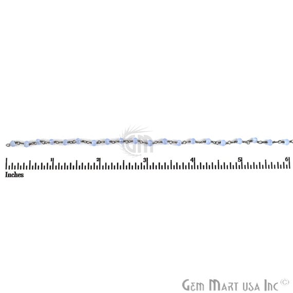 Lavender 3-3.5mm Oxidized Wire Wrapped Beads Rosary Chain - GemMartUSA (762880524335)