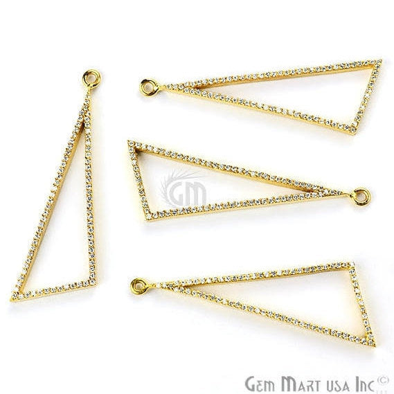 Scalene Triangle Shape Charms Diamond CZ Pave Gold Plated Charm for Bracelet Pendants & Necklace (CHCZ-40183) - GemmartUSA (754688426031)